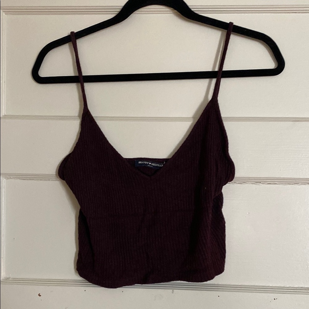 Brandy Melville Red Fitted Crop Camisole